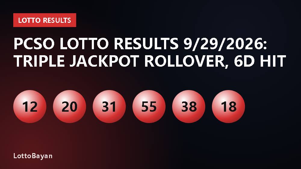 PCSO Lotto Results 9/29/2026: Triple Jackpot Rollover, 6D Hit