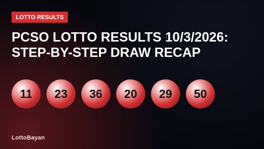 PCSO Lotto Results 10/3/2026: Step-by-Step Draw Recap
