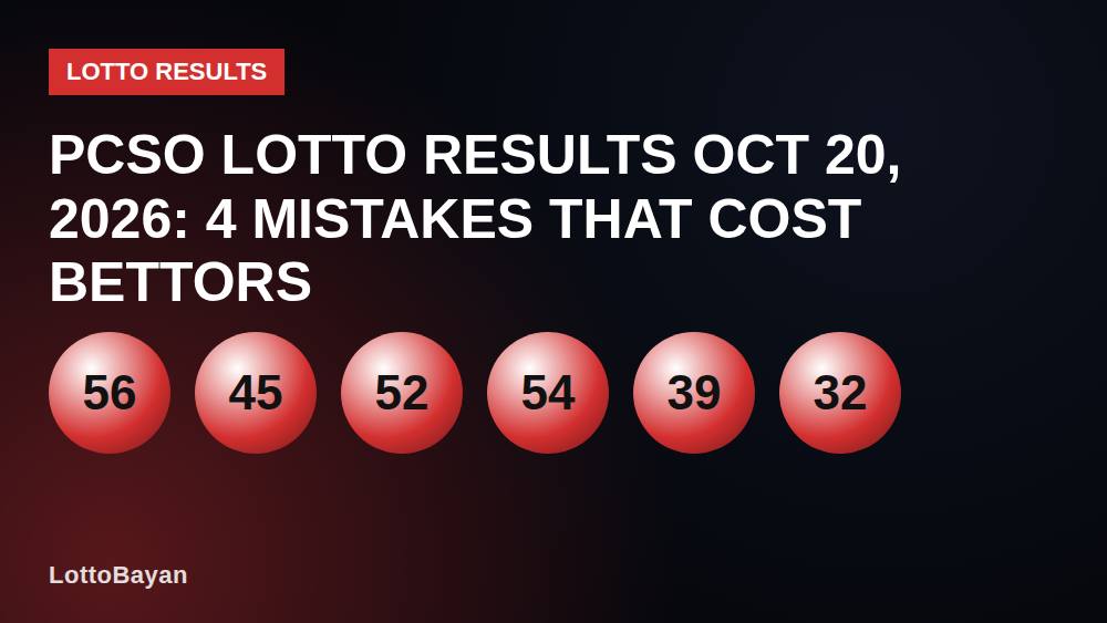 PCSO Lotto Results Oct 20, 2026: 4 Mistakes That Cost Bettors